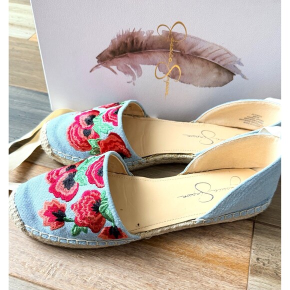 Jessica Simpson Shoes - Jessica Simpson Womens Floral Embroidered Espadrilles Flats Shoes Size 9